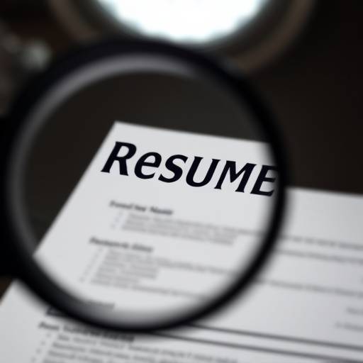 Close-up van een CV dat wordt nagekeken met een vergrootglas